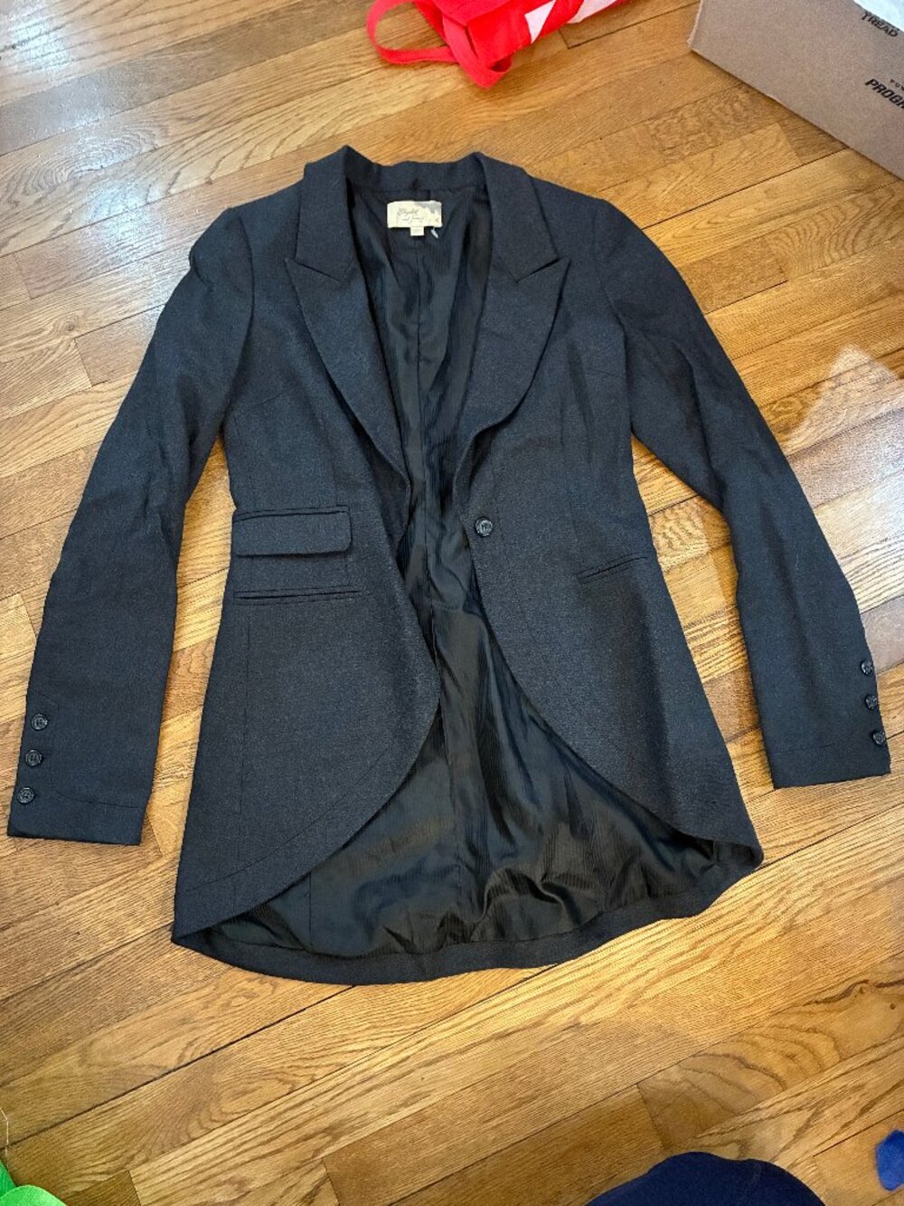 Elizabeth and James Gray Wool Blazer Size Medium